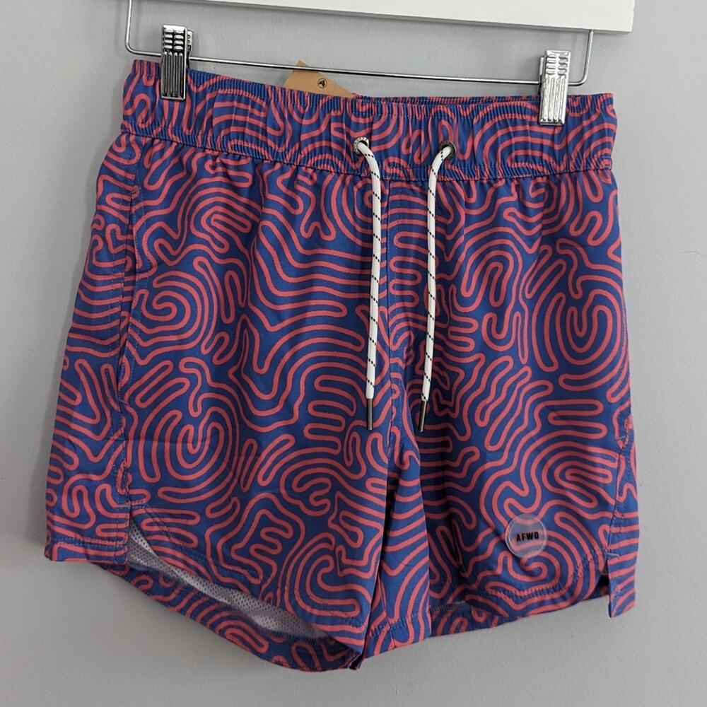 NEW Men's AFWI Swim Trunks Lined XS Blue Pink